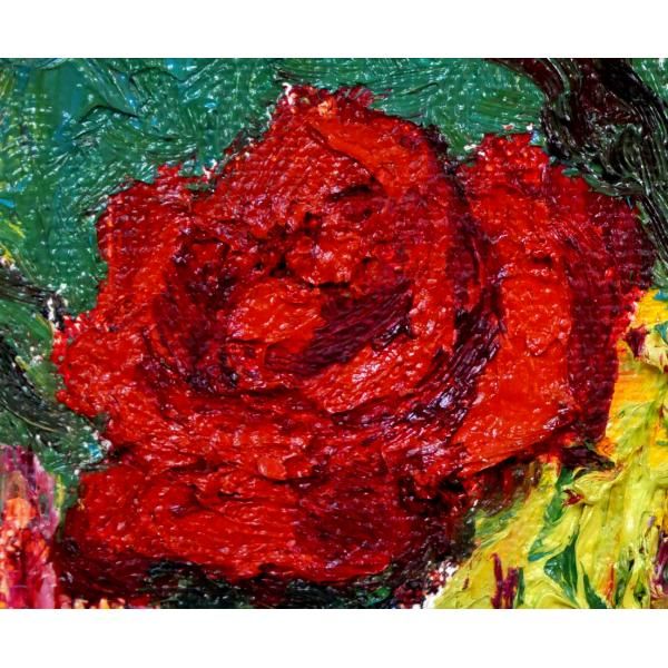 松本 富太郎「薔薇」油絵・F0号 近代美術協会代表 ル・サロン会員