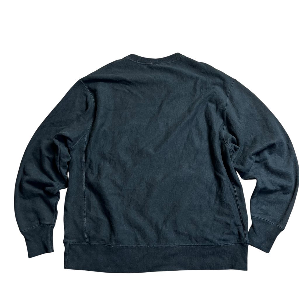 Champion リバースウィーブ スウェット KARASUNO 刺繍ロゴ ブラック XL相当 チャンピオン クルーネック トレーナー