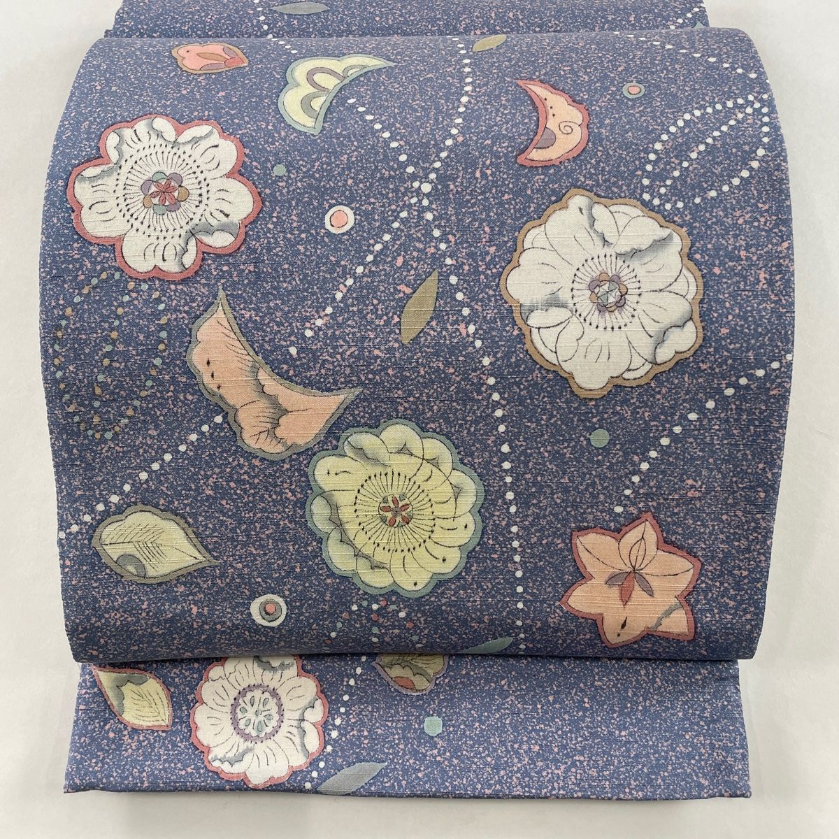 袋帯 美品 秀品 紬地 草花 青灰色 お太鼓柄 正絹 【中古】 - メルカリ