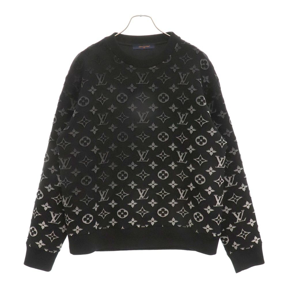 LOUIS VUITTON (ルイヴィトン) 23SS グラデーション モノグラム クルーネックスウェットトレーナー ブラック RM231Q I06 HOY41W
