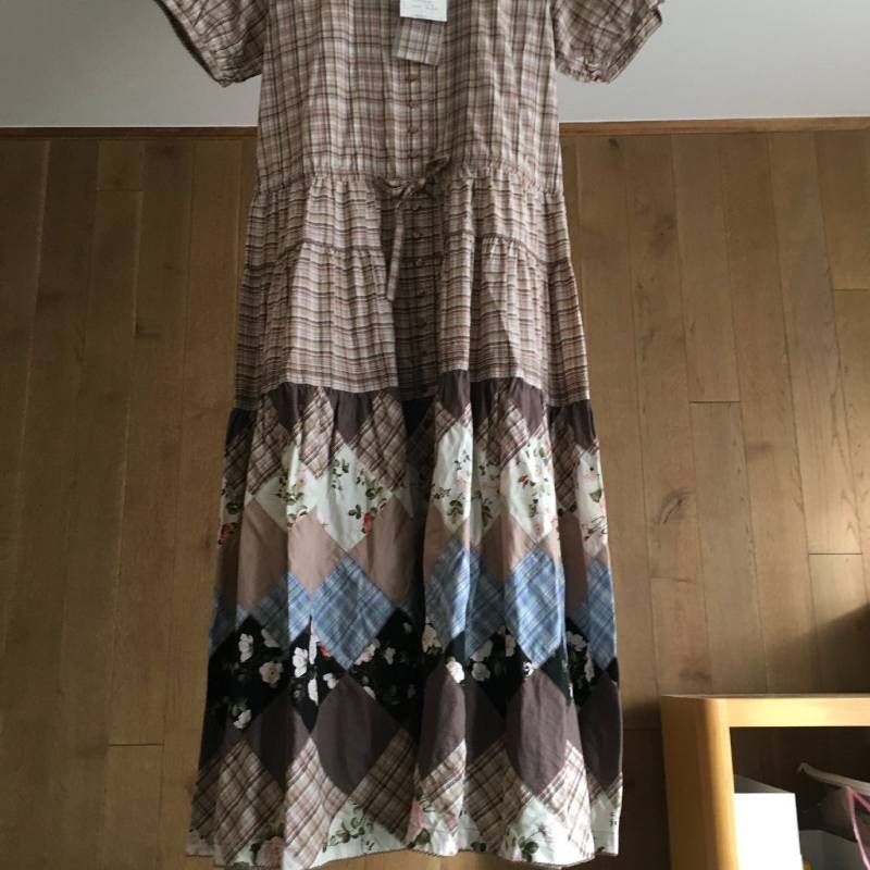 PINK HOUSE ピンクハウス バラの森 パッチワーク ワンピースF 定価92 400円