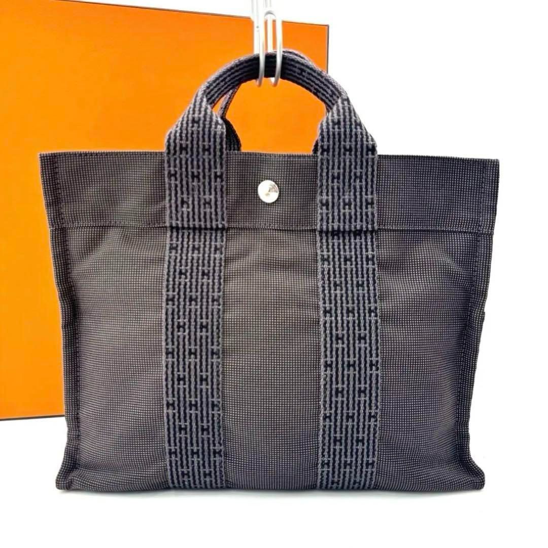 HERMES エールラインPM トートバッグ グレー系 鞄 カバン カデナ HERMES エルメス エールライン PM トートバッグ グレー系 鞄