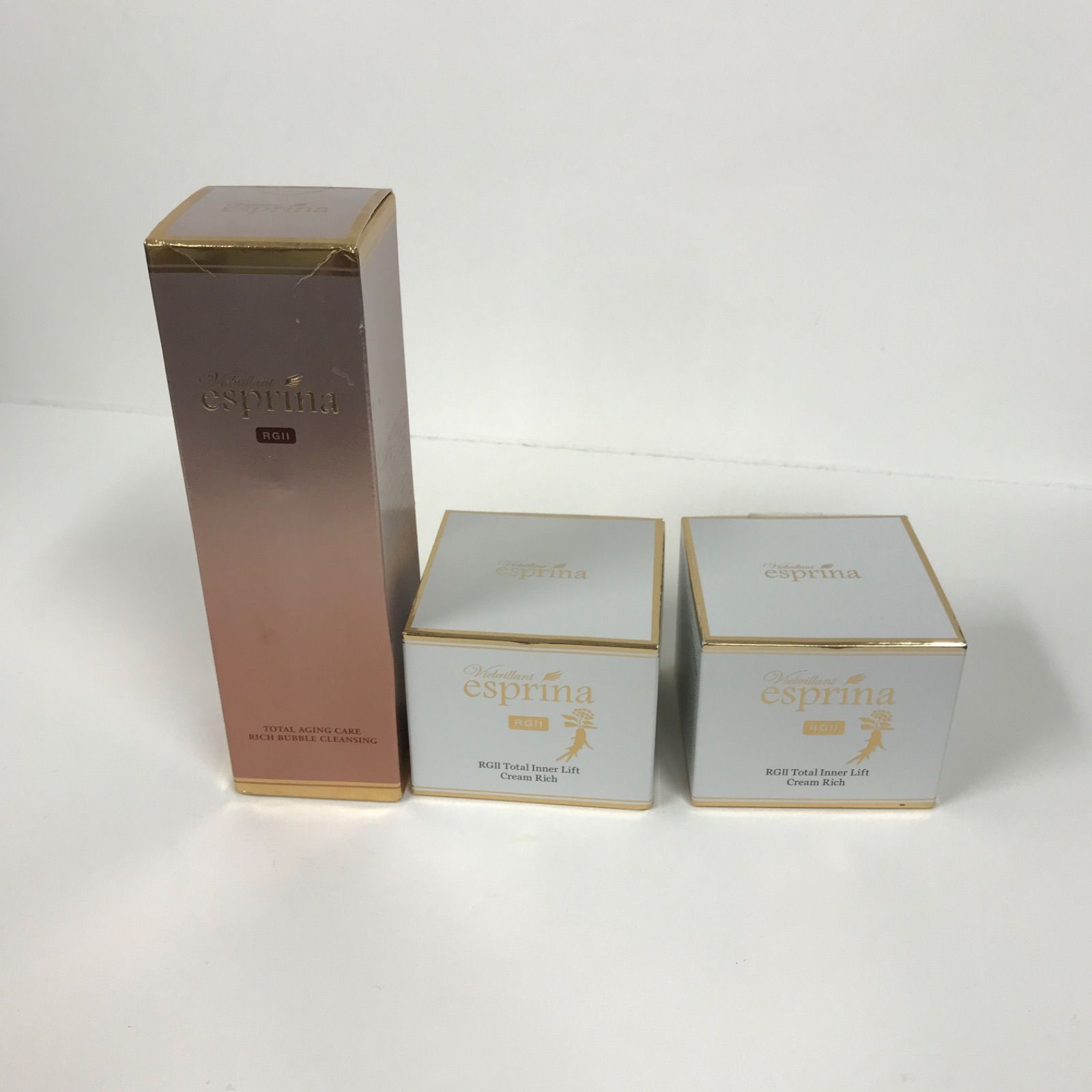 K1280　Viebrillant　ヴィブリアン　エスプリーナ　RG2　トータルインナーリフトクリーム　Rich　50ml×2個・RG2　トータル　エイジングケア　濃密泡　クレンジング　150ml×1個　計3点セット