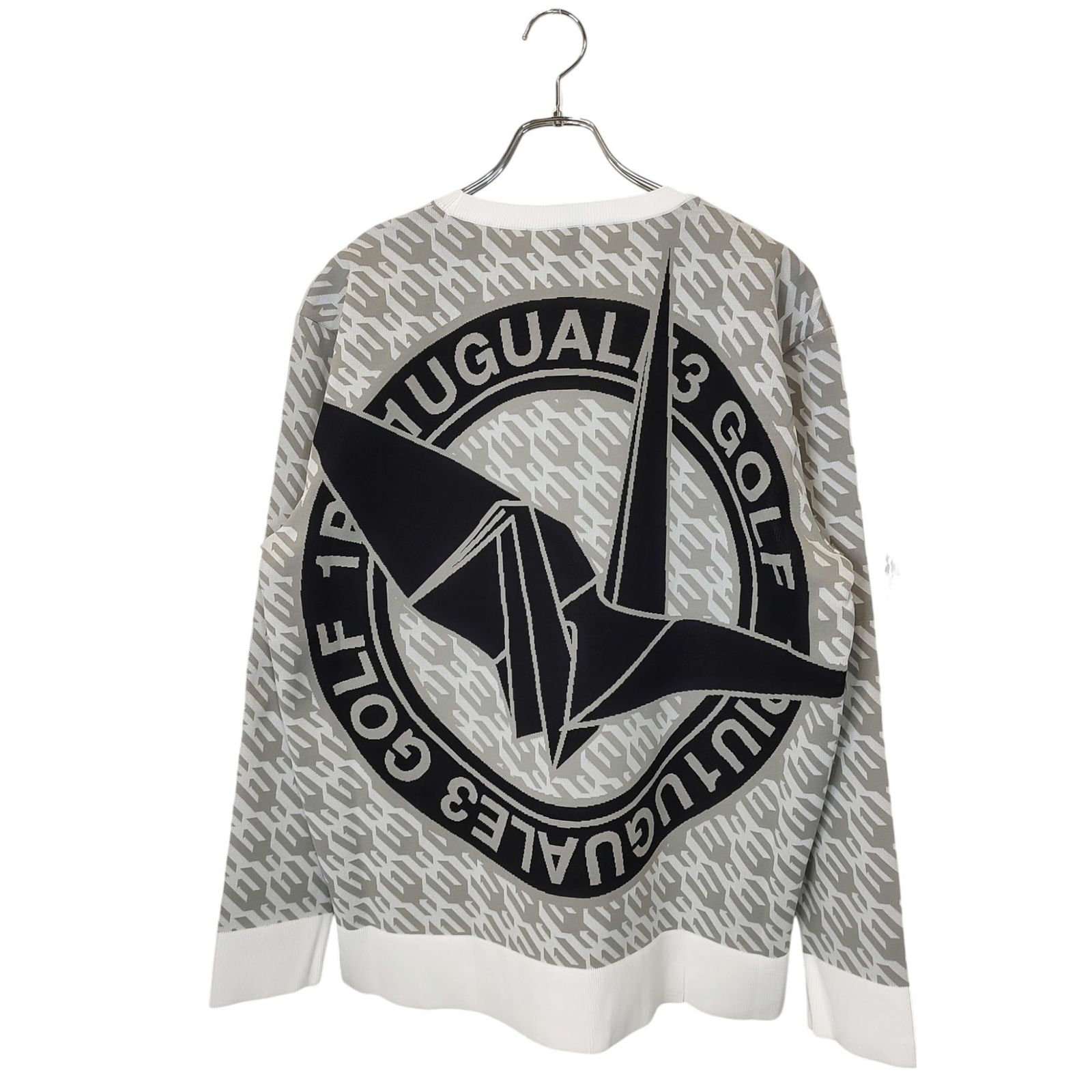 1PIU1UGUALE3 GOLF ウノピゥウノウグァーレトレ ゴルフ 113 GOLF COMBINATION CREW ニット セーター GRK079 POE533 6 XL ホワイト系 メンズ