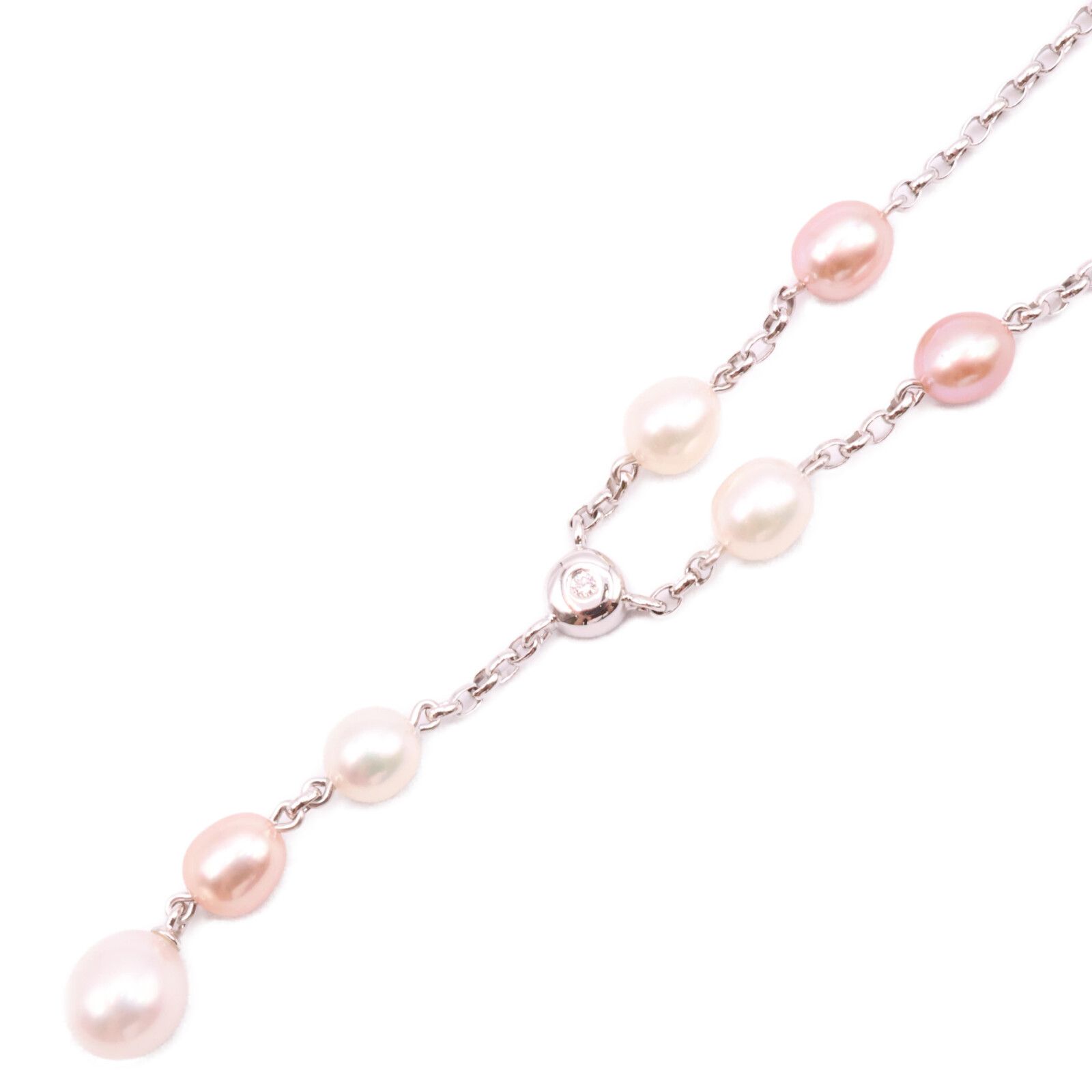 MIKIMOTO ミキモト K18 7Pベビーパール 1Pダイヤモンド ドロップ