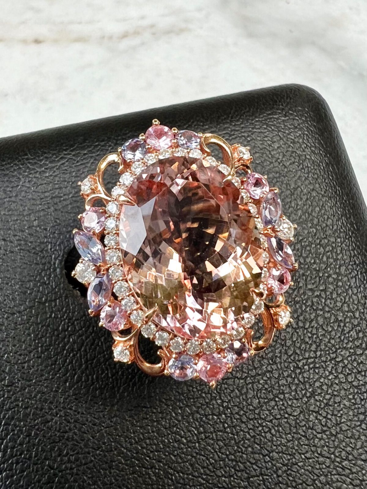 超可愛いぃ！K18PG モルガナイトリング 10.41ct《1点もの！》 モルマックス