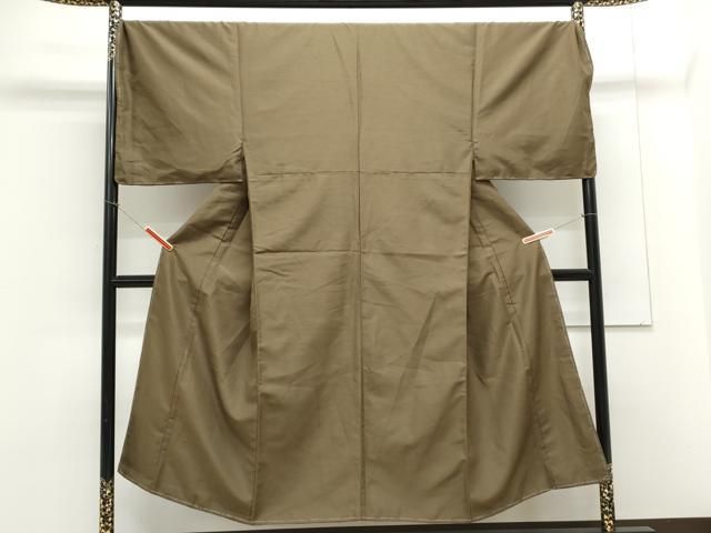 平和屋着物●男性 色無地 媚茶色 洗える着物 CAAX3072th