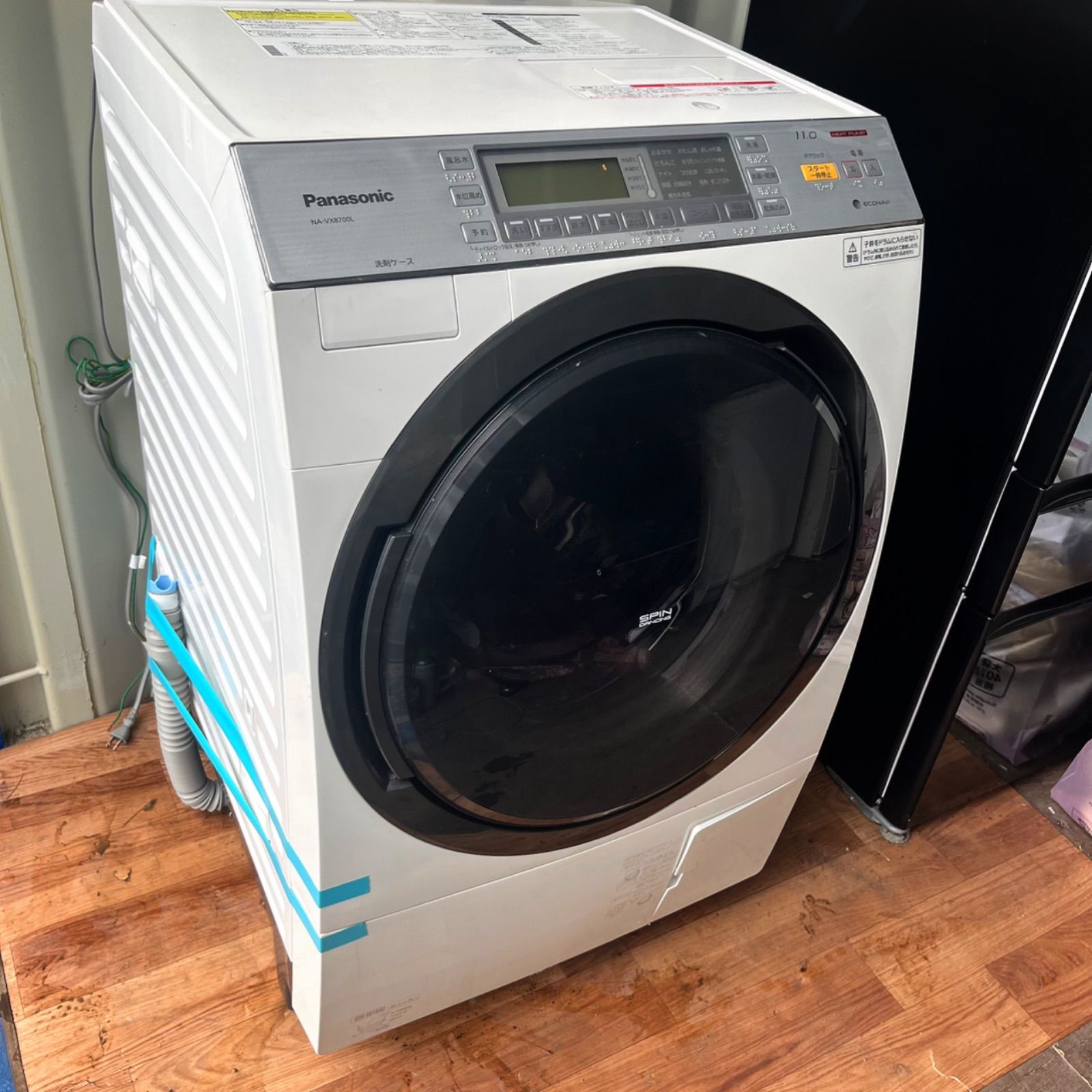パナソニック熱乾燥搭載 クリスタルホワイトドラム式洗濯機 冷蔵庫