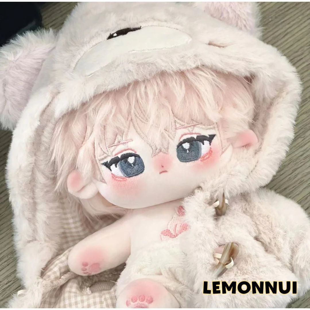 着せ替え ぬいぐるみ服 20cm ジャケット ダッフルコートもこもこ ぬい活 推し活 推しぬい 綿人形 棉花娃娃 ちびぬい服 ちびぐるみ 推し活 コットンドール cotton doll 白-B5303