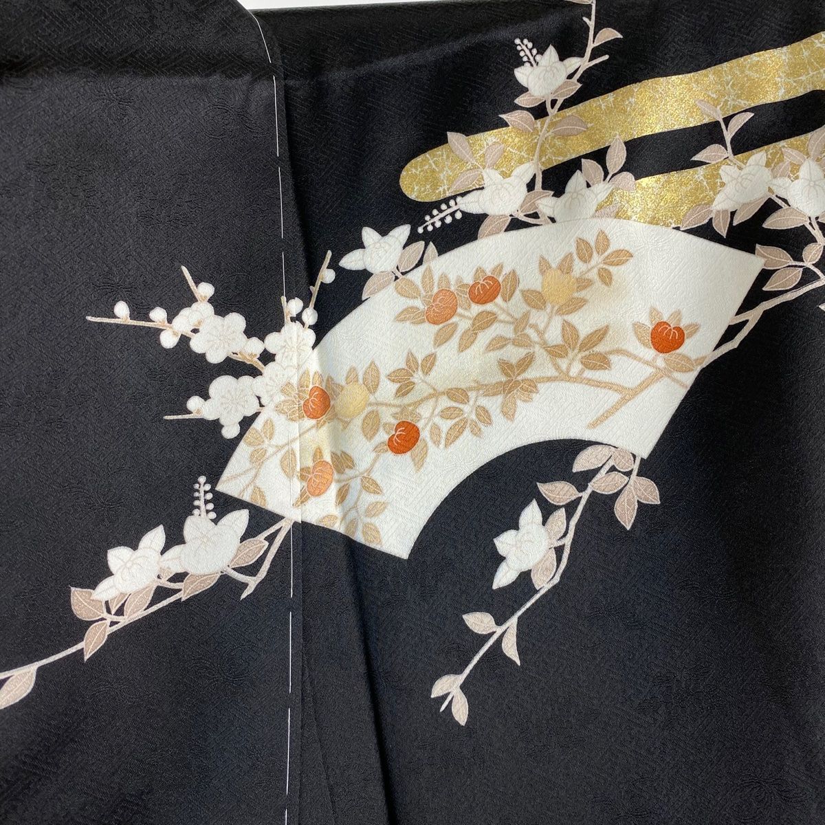 平和屋着物●人形作家・ホリヒロシ　訪問着　流水箔散らし文様　暈し染め　金彩　鬼しぼ縮緬　正絹　逸品　AAAZ7214ck 平和屋着物○人形作家・ホリヒロシ 訪問着 流水箔散らし文様 暈し染め