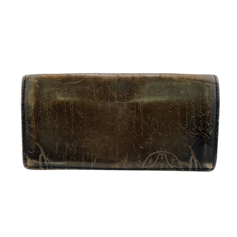 5%OFF フォロワークーポン Berluti ベルルッティ カリグラフィ 長財布 財布 ウォレット ブランド カード入れ 小銭入れ ブラウン メンズ