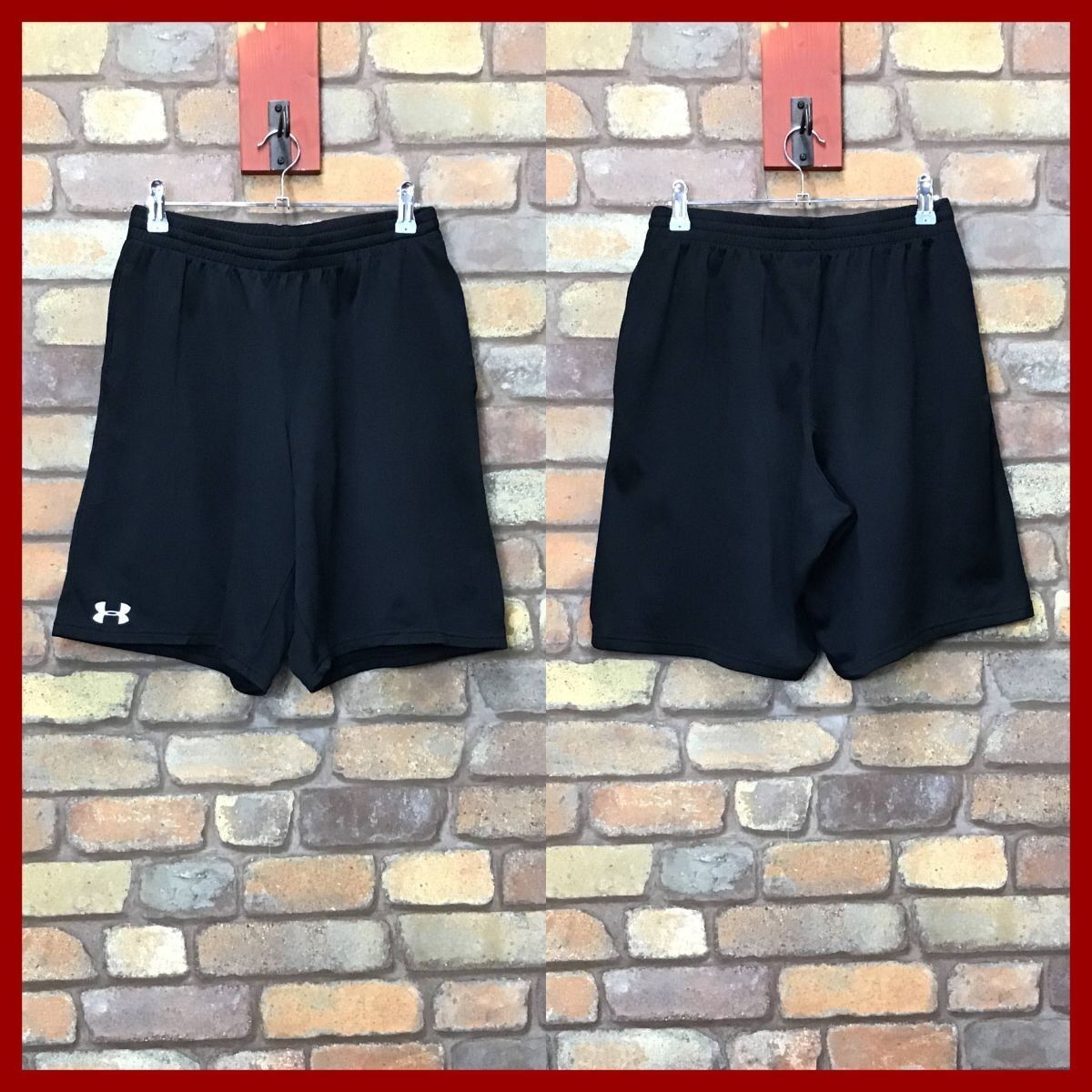 SP1-133★USA直輸入★良品★ブラック【UNDER ARMOUR アンダーアーマー】メッシュ ショートパンツ【メンズ M】ランニング ジム スポーツ US古着 トレーニング