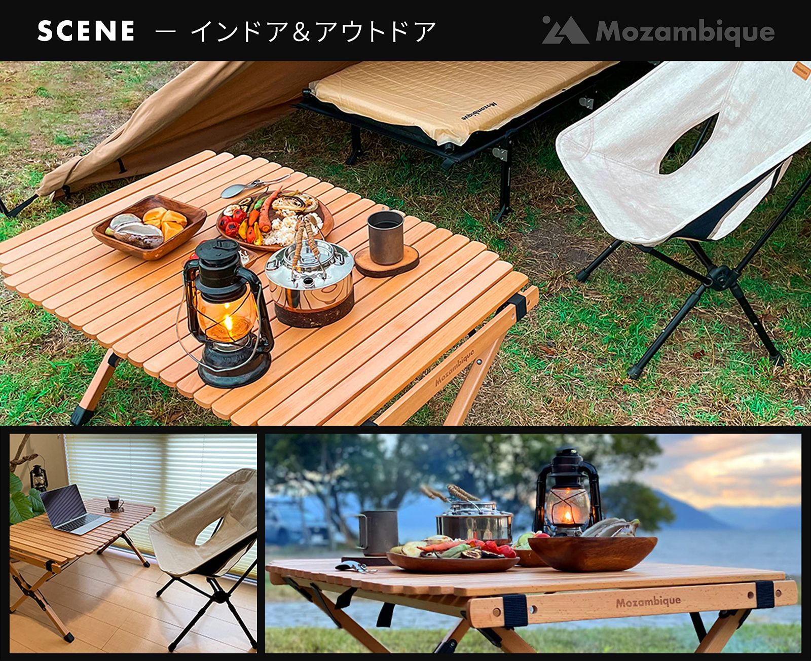 ウッドテーブル ロールテーブル キャンプ アウトドアテーブル