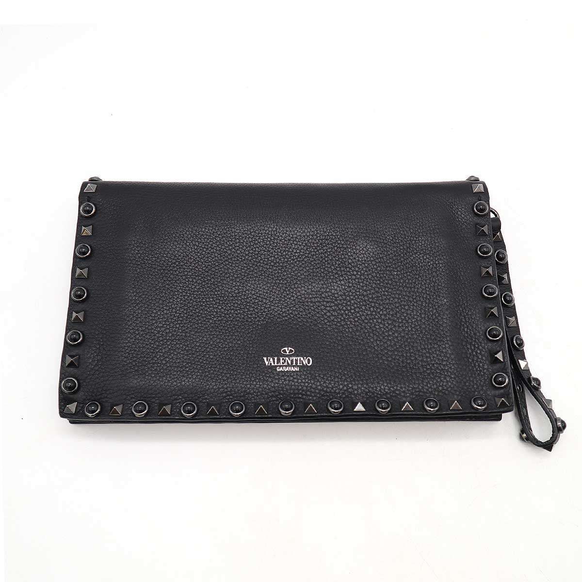 VALENTINO ヴァレンティノ ロックスタッズストーン レザークラッチ