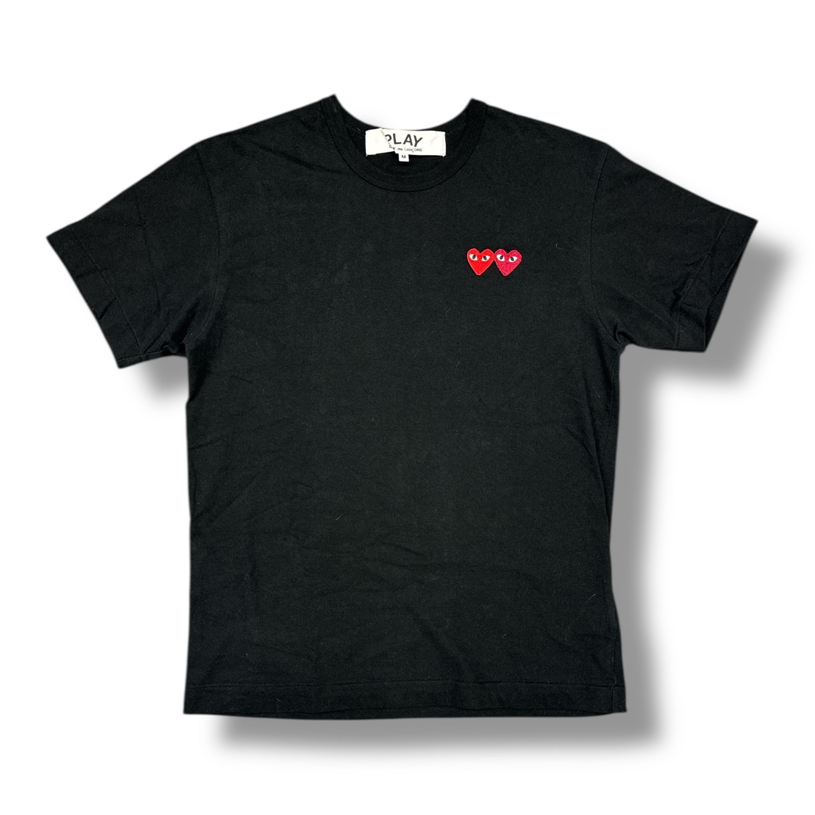 PLAY ハートデザイン Tシャツ PLAY COMME des GARCONS ダブルハート 刺繍 Tシャツ プレイ