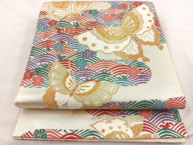 浪平部屋　メルカリ便 平和屋着物◎六通柄袋帯 唐織 正倉院花文 金銀糸 正絹 逸品