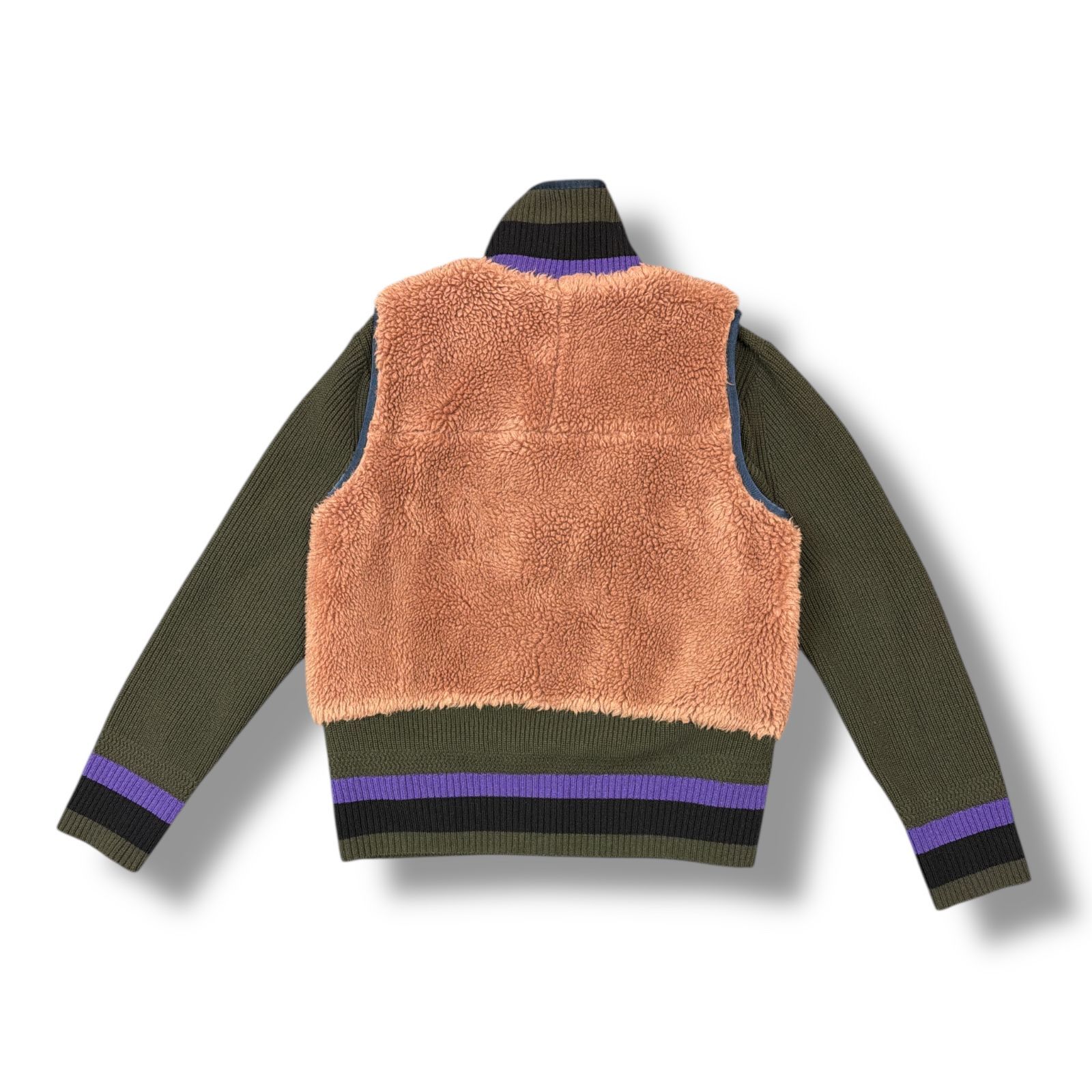 sacai 20AW Faux Shearling Knit Blouson ニットフリースブルゾン ボア