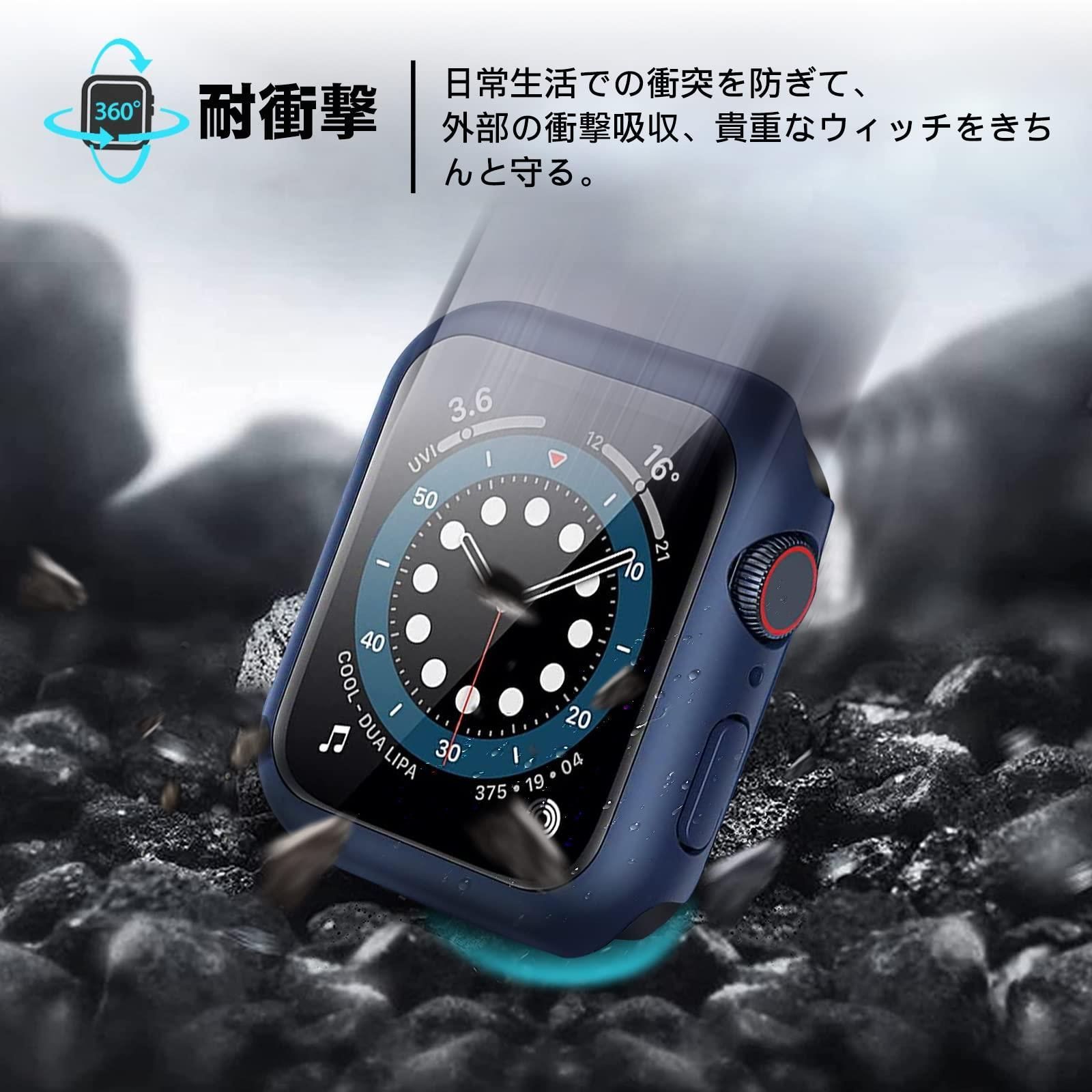 40mm_ブルー CAERMA Apple Watch用 ケース iWatch Series 9/SE2/SE/8/7/6/5/4 40mm対応  超薄型 アップルウォッチ用 ケース 防水 硬度9H 強化ガラス 高透過率 高耐久 耐衝撃 全面保護 Apple W - メルカリ