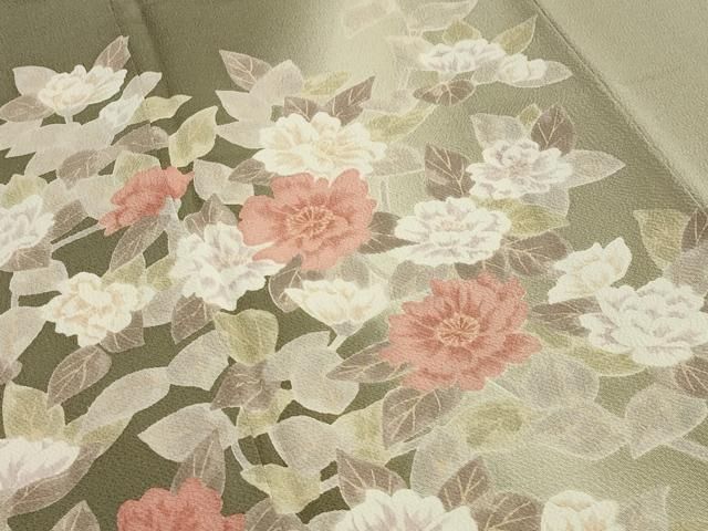 平和屋着物○訪問着 手描き 若松葉 金彩 正絹 逸品 DAAQ3271ps