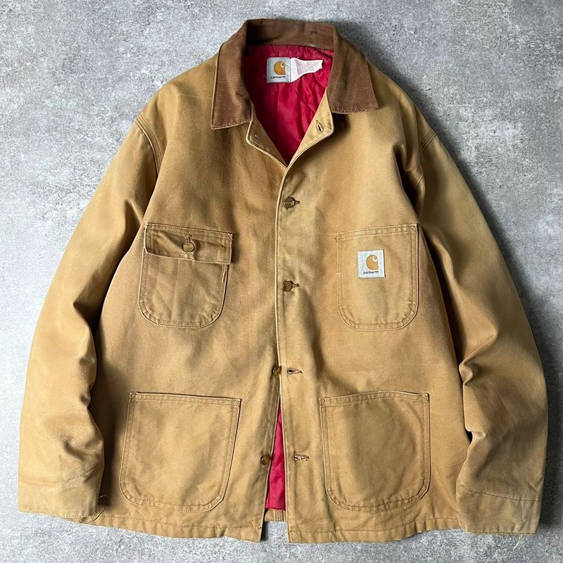 90s Carhartt 中綿 キルティング ライナー ダック カバーオール ジャケット / 90年代 オールド カーハート ブラウン チョア コート  - メルカリ