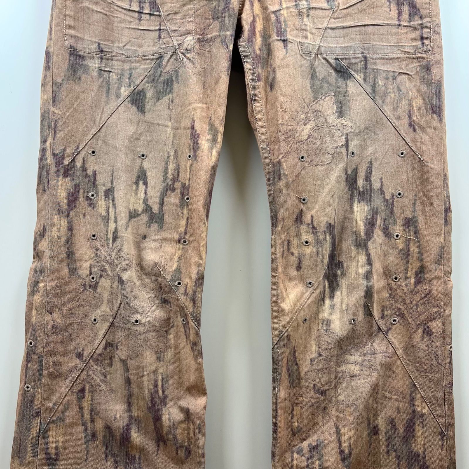 HaaT ISSEY MIYAKE 00s archive ventilation flower flare pants