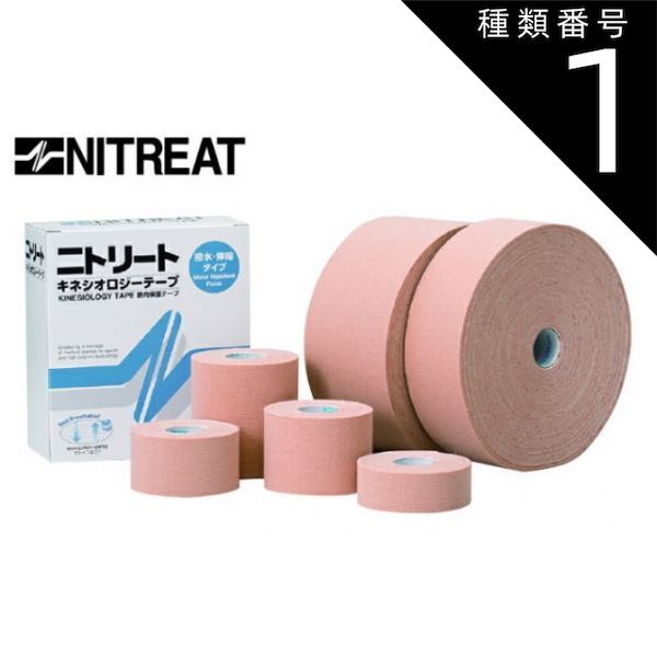 種類1 25mm×5ｍ 12巻入 ニトムズ ニトリートキネシオロジーテープ 撥水 幅25mm～75mm テーピング