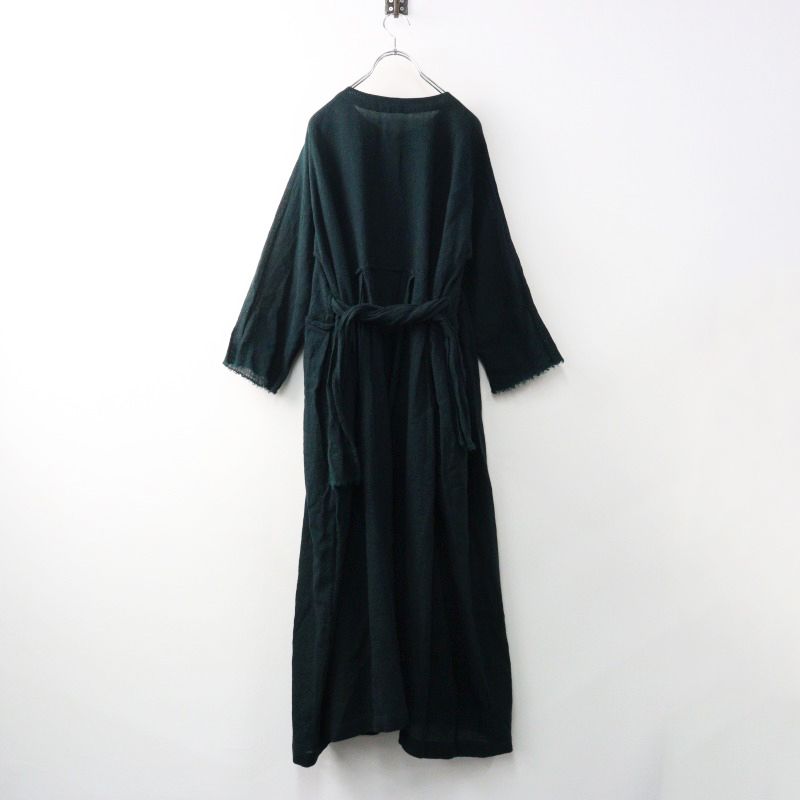 ダニエラグレジス DANIELA GREGIS abito dress ウールタックベルテッドワンピース ダークグリーン フ ドレス 2400014479621