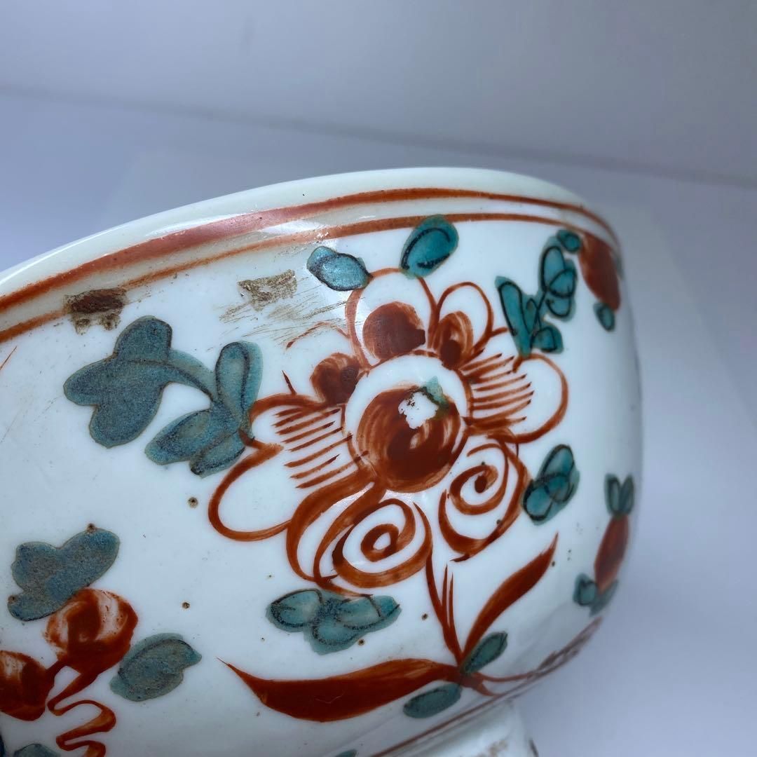 中国明時代 呉州赤絵大鉢 木箱付 口径21.3㎝ 東Y6-1024☆2Fトヒサ