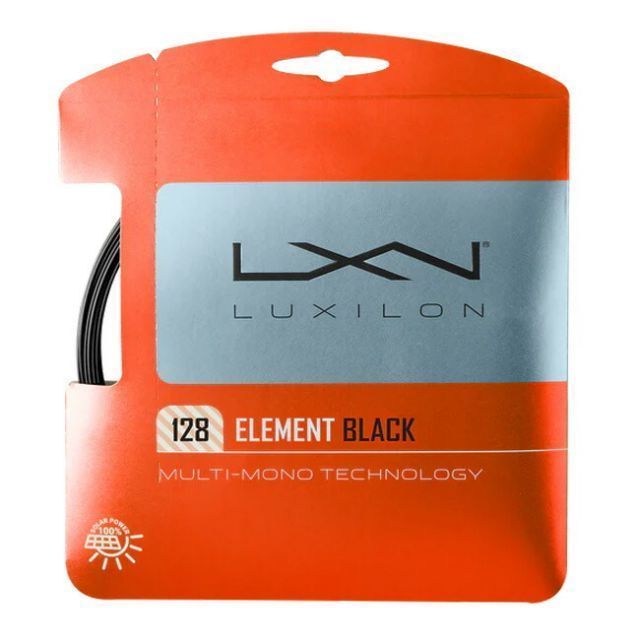 「単張パッケージ品」ルキシロン(Luxilon) ELEMENT SET BLACK 128 エレメント セット ブラック 128 硬式テニスガットポリエステルガット WRZ990410【メール便発送】(030119967)
