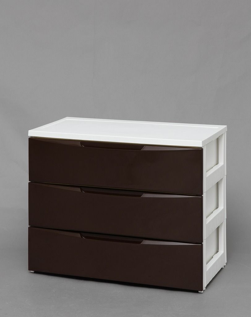 アイリスオーヤマ チェスト ワイド 3段 幅72.5×奥行41.5×高さ61.5cm ホワイト ブラウン COD-723 IRIS OHYAMA