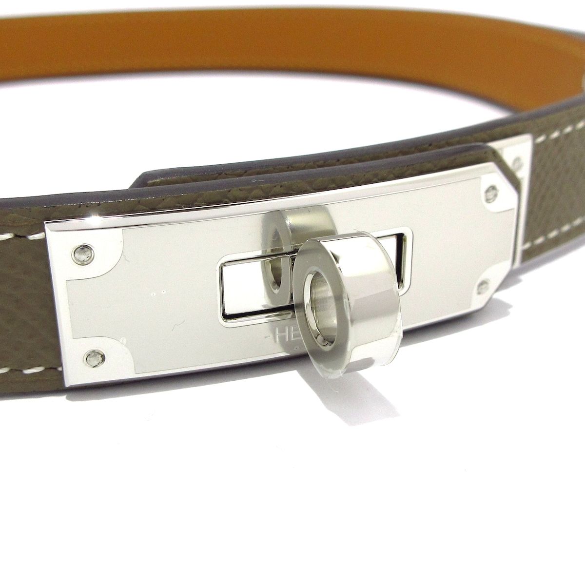 HERMES(エルメス) ベルト新品同様 ケリー18 エトゥープ シルバー