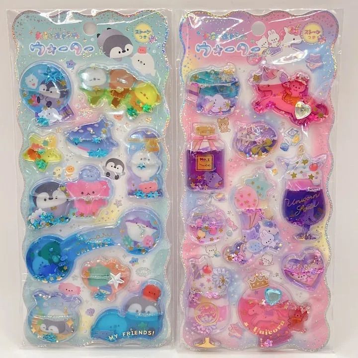 ウォーターインシール ウォーターinシール キラリン ウォーターインステッカー　water in seal sticker  デコシール 【全6柄 バラ売り】