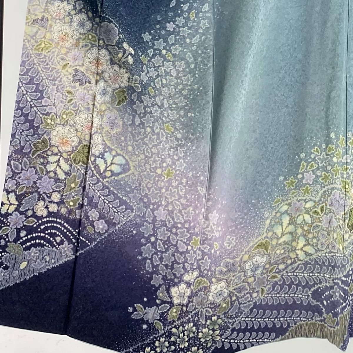 訪問着 身丈151cm 裄丈63cm S 袷 吉乃一廉 落款 辻が花 霞 銀通し 金彩  
