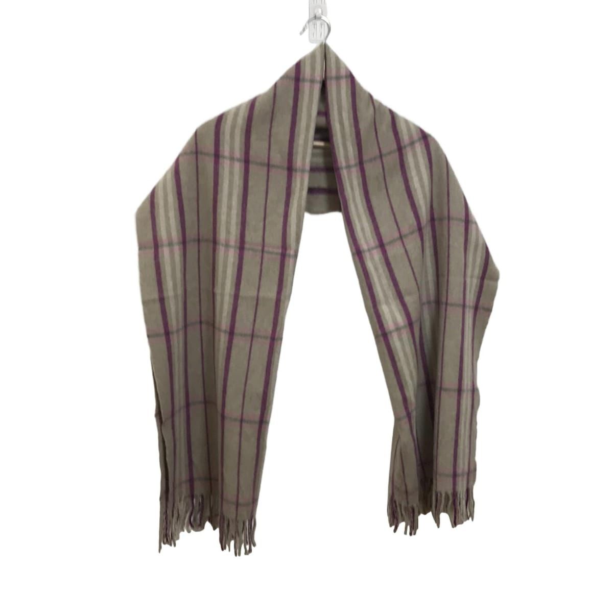 Begg-Co ベグアンドコー ストール ショール - グレーベージュ×パープル×ピンク チェック柄 FOR UNITED ARROWS ウール アンゴラ