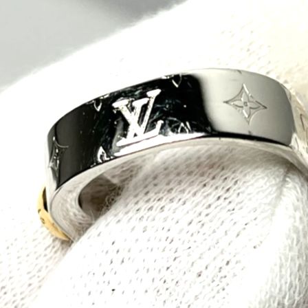 ルイヴィトン リング・ナノグラム 指輪 12号 M00217 シルバー ゴールド 値下げ！LouisVuitton ルイ・ヴィトン バーグ ナノグラム リング