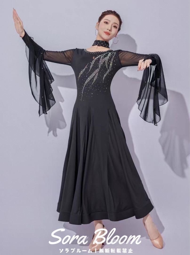 ストーン付きダンス練習用ワンピース❤️スタンダードの練習着におすすめ！ 新品未使用ストーン付きダンス練習用ワンピース??スタンダードの練習着