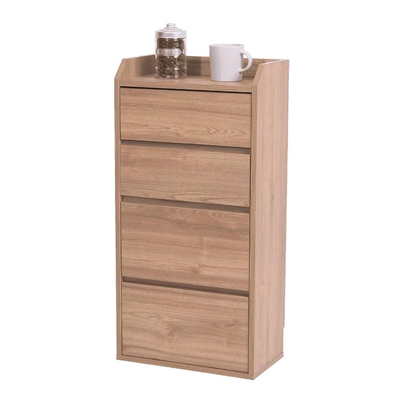 JKプラン カウンター下収納 薄型 ミニ チェスト ローチェスト 幅40 奥行22 高さ80 カウンター下 突っ張り 引き出し付き リビング チェスト スリム 小物入れ 木製 TSYHK0204BR