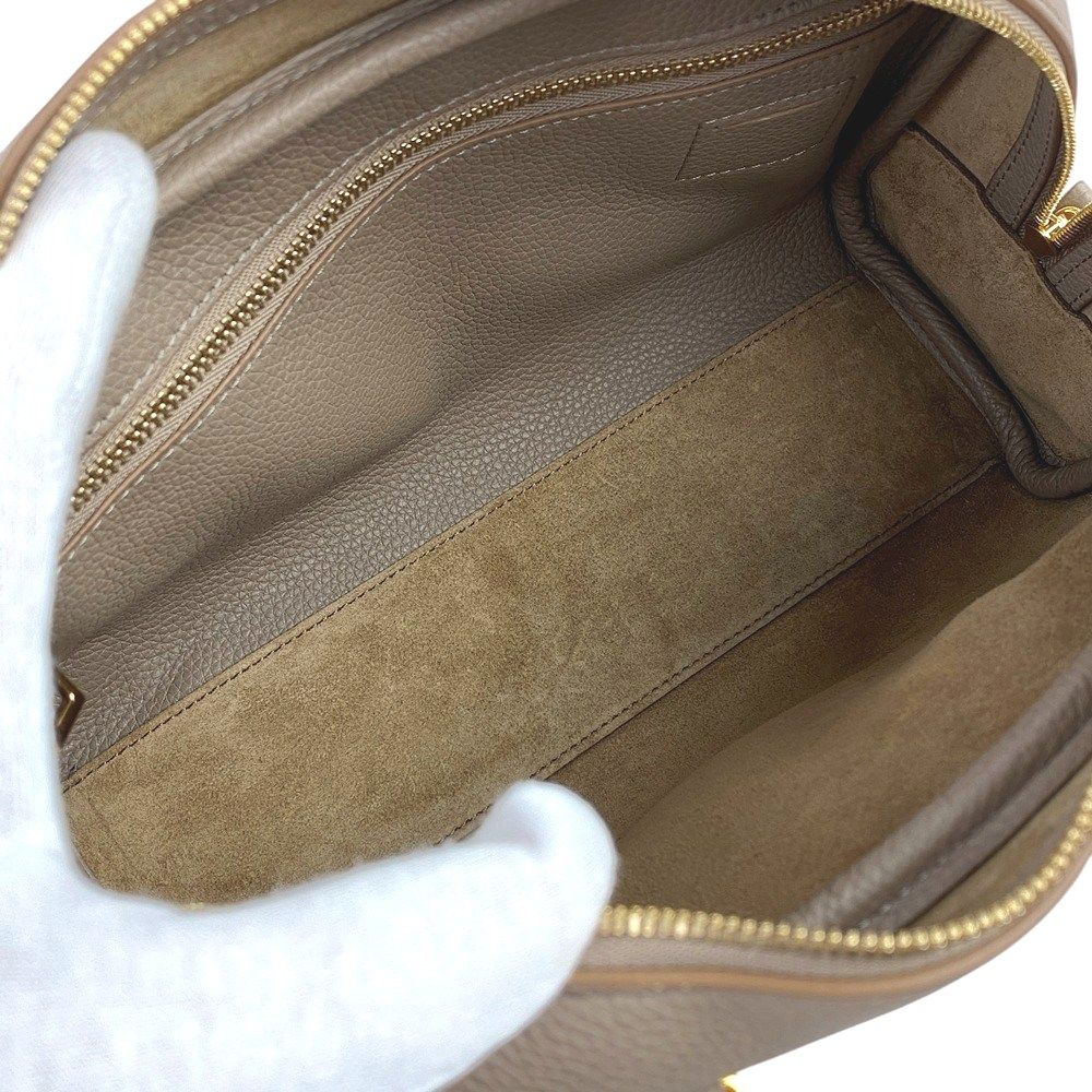 □新同□ ロエベ アマソナ 23 2WAY ハンド バッグ レザー ベージュ  