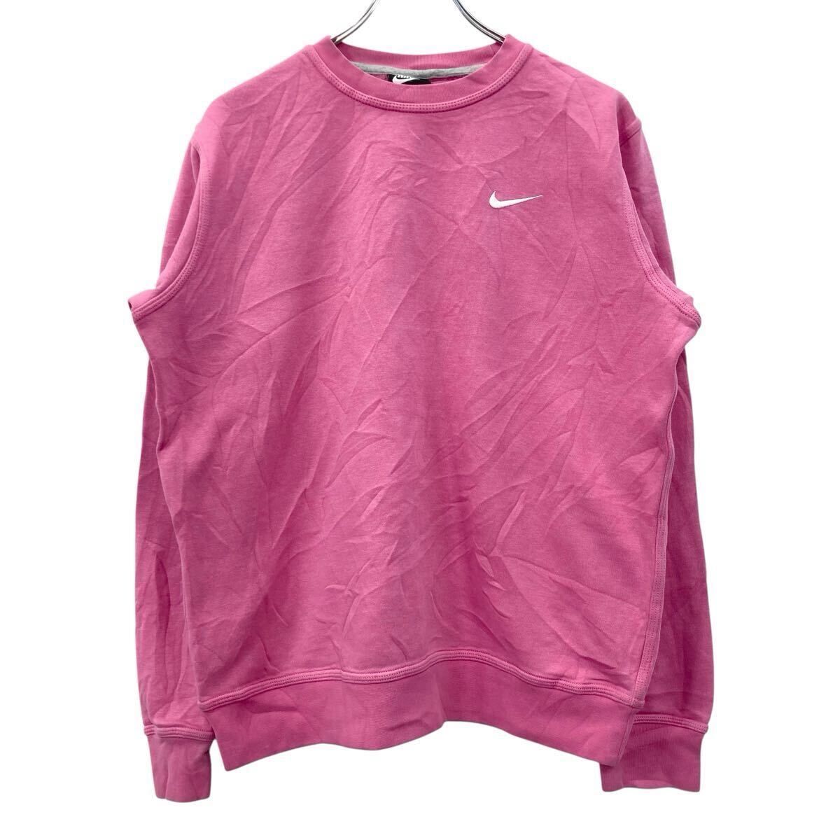 NIKE ロゴスウェット トレーナー M ピンク ナイキ 裏起毛 クルー