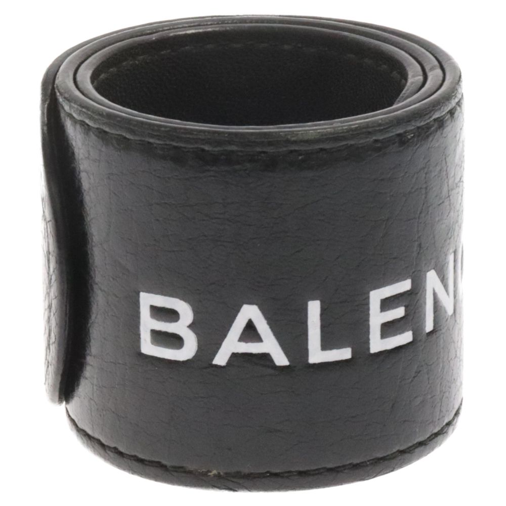 BALENCIAGA ロゴプリントレザーサイクルブレスレット BALENCIAGA (バレンシアガ) ロゴプリント レザーブレスレット