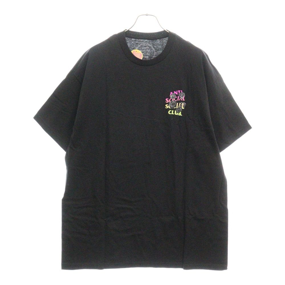 ANTI SOCIAL SOCIAL CLUB (アンチソーシャルソーシャルクラブ) フローラルロゴプリント 半袖クルーネックTシャツ ブラック