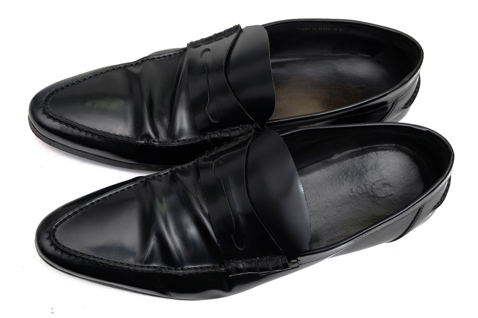 【関税込み】ディオールオム／Dior HOMME コインローファー ペニーローファー シューズ 靴 メンズ 男性 男性用レザー 革 本革 ブラック 黒  上履き