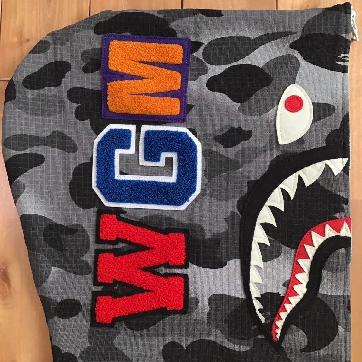 ☆蓄光☆ Grid Camo SHARK FULL ZIP HOODIE Lサイズ a bathing ape  