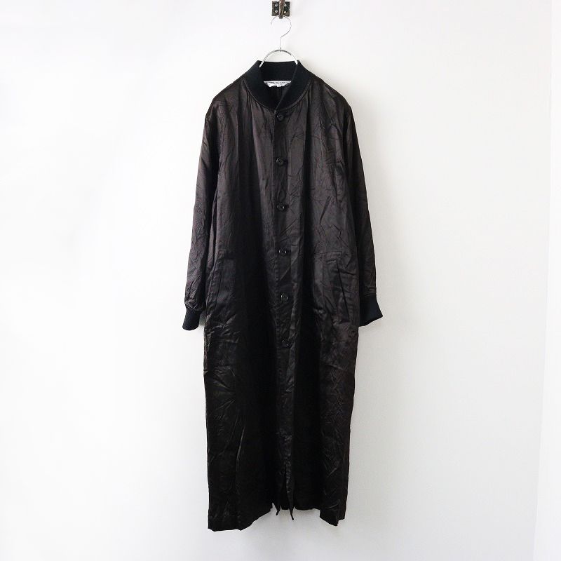 AD2016 コムコム コムデギャルソン COMME des GARCONS アセテートロングコート XS|ブラック ジャケット アウター 2400014404739