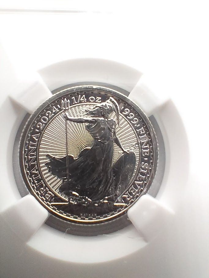 ★安心のNGC鑑定〜ブリタニア銀貨 オリエンタルボーダー NGC MS69 NGC MS69 2024 S50P 1/4オンス .999 シルバー UNC イギリス