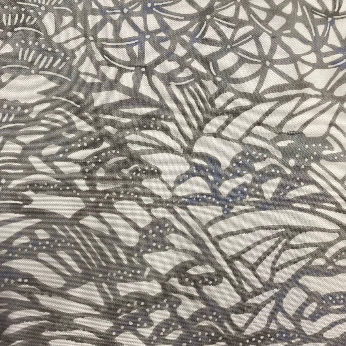 ランキング 小紋 身丈152cm 裄丈61.5cm S 袷 紬地 草花 灰色 正絹 名品