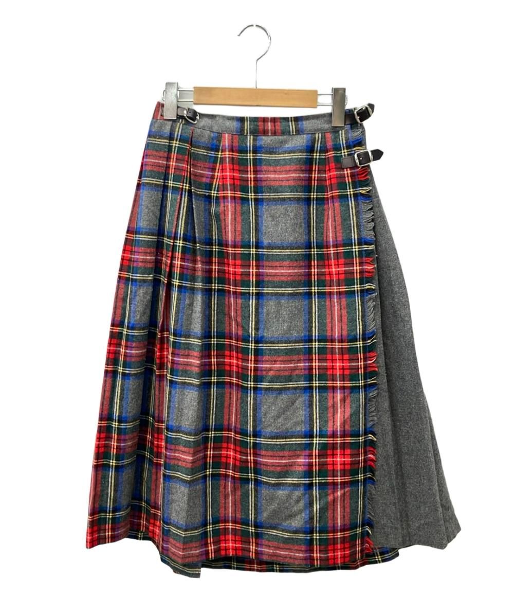 オニールオブダブリン チェックプリーツラップスカート レディース SIZE 10 M O’NEIL of DUBLIN