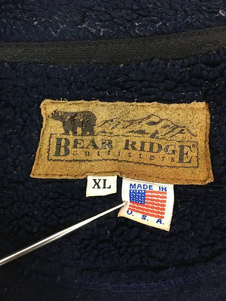 古着 90s USA製 Bear Ridge 星条旗 フラッグ パターン フリース