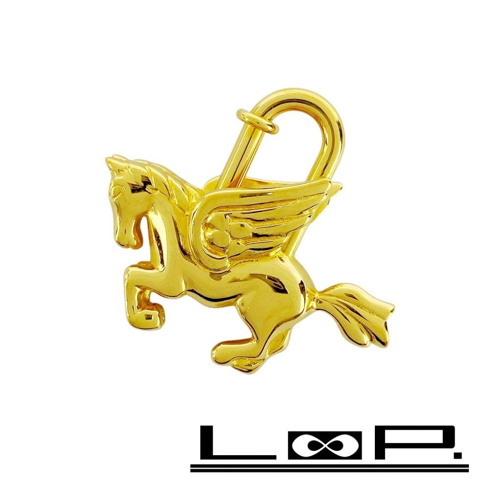 エルメス カデナ ペガサス バッグ チャーム キーホルダー GP ゴールド 444067 12