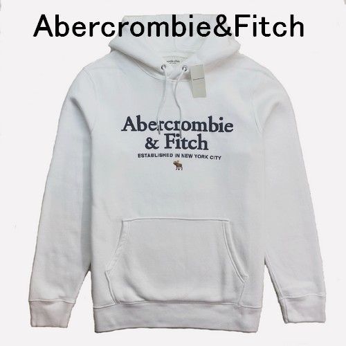 Abercrombie&Fitchアバクロメンズ☆プルオーバーパーカー☆ホワイト